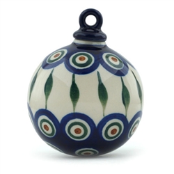 Polish Pottery 4" Christmas Ornament. Hand made in Poland.