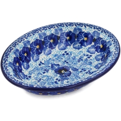 Polish Pottery 5.5" Soap Dish. Hand made in Poland. Pattern U3639 designed by Maria Starzyk.