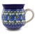 Polish Pottery 11 oz. Bubble Mug. Hand made in Poland and artist initialed.