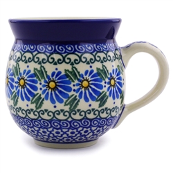 Polish Pottery 11 oz. Bubble Mug. Hand made in Poland and artist initialed.