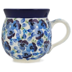 Polish Pottery 11 oz. Bubble Mug. Hand made in Poland. Pattern U4777 designed by Teresa Liana.