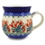 Polish Pottery 16 oz. Bubble Mug. Hand made in Poland and artist initialed.