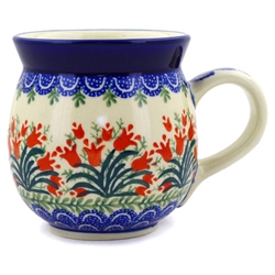 Polish Pottery 16 oz. Bubble Mug. Hand made in Poland and artist initialed.