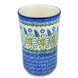 Polish Pottery 11 oz. Tumbler. Hand made in Poland and artist initialed.