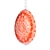 This beautifully designed egg is dyed one color, then white wax is melted and applied to form an intricate design which is left on the surfce. The egg is emptied and strung with ribbon for hanging.