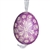 This beautifully designed egg is dyed one color, then white wax is melted and applied to form an intricate design which is left on the surfce. The egg is emptied and strung with ribbon for hanging.