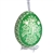 This beautifully designed egg is dyed one color, then white wax is melted and applied to form an intricate design which is left on the surfce. The egg is emptied and strung with ribbon for hanging.