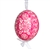 This beautifully designed egg is dyed one color, then white wax is melted and applied to form an intricate design which is left on the surfce. The egg is emptied and strung with ribbon for hanging.