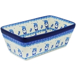 Polish Pottery 8" Loaf Pan. Hand made in Poland and artist initialed.