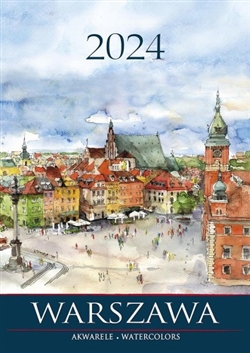 This beautiful large format spiral bound 12 month wall calendar features the works of Polish artist Katarzyna Tomala. 12 scenes from Warsaw in watercolours  Full color with European. format - Monday is the first day of the week with Saint's names days lis