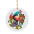 Our hand made paper cut ornament is from Lowicz in central Poland, Two sided and ready to hang. Size approx 3" diameter. Designs and colors vary.  Rooster on one side and flowers on the other.