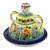 Polish Pottery 7" Cheese Lady. Hand made in Poland. Pattern U4288 designed by Teresa Liana.