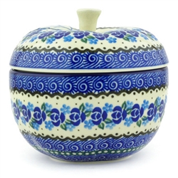 Polish Pottery 5" Apple Baker. Hand made in Poland and artist initialed.