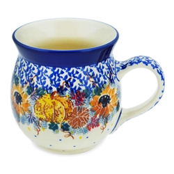 Polish Pottery 16 oz. Bubble Mug. Hand made in Poland. Pattern U4741 designed by Maria Starzyk.