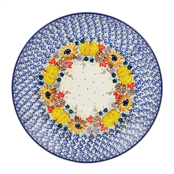 Polish Pottery 10.5" Dinner Plate. Hand made in Poland. Pattern U4741 designed by Maria Starzyk.