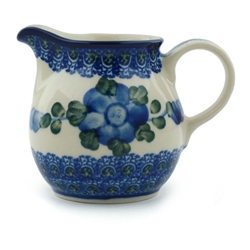 Polish Pottery 7 oz Creamer. Hand made in Poland and artist initialed.