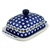 Polish Pottery 7" Butter Dish. Hand made in Poland and artist initialed.