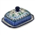 Polish Pottery 7" Butter Dish. Hand made in Poland. Pattern U4661 designed by Teresa Liana.