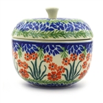 Polish Pottery 4" Apple Baker. Hand made in Poland and artist initialed.
