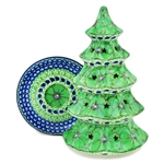 Polish Pottery 10" Votive Christmas Tree. Hand made in Poland. Pattern U408D designed by Jacek Chyla.