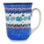 Polish Pottery 16 oz. Bistro Mug. Hand made in Poland and artist initialed.