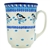 Polish Pottery 16 oz. Bistro Mug. Hand made in Poland and artist initialed.