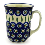 Polish Pottery 16 oz. Bistro Mug. Hand made in Poland and artist initialed.