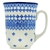 Polish Pottery 16 oz. Bistro Mug. Hand made in Poland and artist initialed.