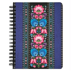 Small Deluxe Wycinanki Stripe Spiral Note Book