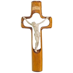 Polish Wooden Crucifix 9"