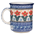 Polish Pottery 8 oz. Everyday Mug. Hand made in Poland and artist initialed.