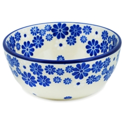 Polish Pottery 5" Ice Cream Bowl. Hand made in Poland and artist initialed.