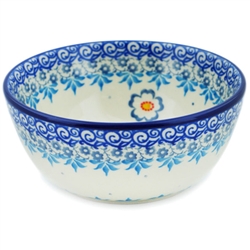 Polish Pottery 5" Ice Cream Bowl. Hand made in Poland and artist initialed.