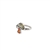 Mushroom Multicolor Amber Silver Adjustable Ring