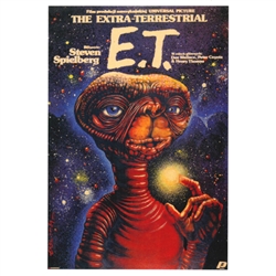 Post Card:  E.T. the Extra-Terrestrial Polish Poster designed by Jakub Erol in 1984. It has now been turned into a post card size 4.75" x 6.5" - 11.7cm x 16.5cm.