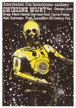 Magnet: Star Wars C3PO, from a Movie Promotion Poster designed by Jakob Erol in 1978-2015.  It has now been turned into a post card size 3.25" x 2.25" - 18cm x 15.5cm.