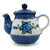 Polish Pottery 12 oz. Coffee or Tea Pot. Hand made in Poland and artist initialed.