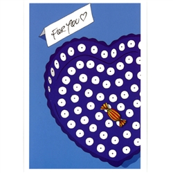 Post Card: Boleslawiec, Heart designed by Pawel Jarczynski. Post card size 4.25" x 6.25" - 10.75cm x 15.5cm.