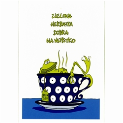 Post Card:  Boleslawiec, Green Tea designed by Pawel Jarczynski.  Post card size 4.25" x 6.25" - 10.75cm x 15.5cm.