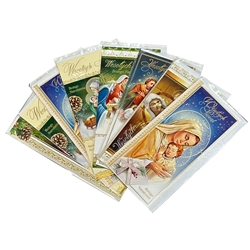 Assorted Polish Religious Christmas Cards - (10) Pack