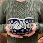 Polish Pottery 6.5" Yarn Bowl. Hand made in Poland and artist initialed.