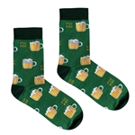 Green socks with  black  heels and cuffs. They are made of 80% combed cotton. We like to be washed at a temperature of up to 86Â°F. We do not like dryers and dry cleaning. Available in Large size 42-46