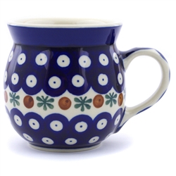 Polish Pottery 6 oz. Bubble Mug. Hand made in Poland and artist initialed.