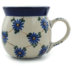 Polish Pottery 6 oz. Bubble Mug. Hand made in Poland and artist initialed.