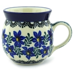 Polish Pottery 6 oz. Bubble Mug. Hand made in Poland and artist initialed.