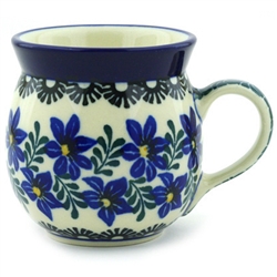 Polish Pottery 6 oz. Bubble Mug. Hand made in Poland and artist initialed.