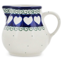 Polish Pottery 7 oz. Creamer. Hand made in Poland and artist initialed.