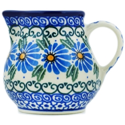 Polish Pottery 7 oz. Creamer. Hand made in Poland and artist initialed.
