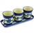 Polish Pottery 12" Set of three Planters. Hand made in Poland and artist initialed.