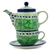Polish Pottery 16 oz. Personal Teapot Set. Hand made in Poland. Pattern U408D designed by Jacek Chyla.